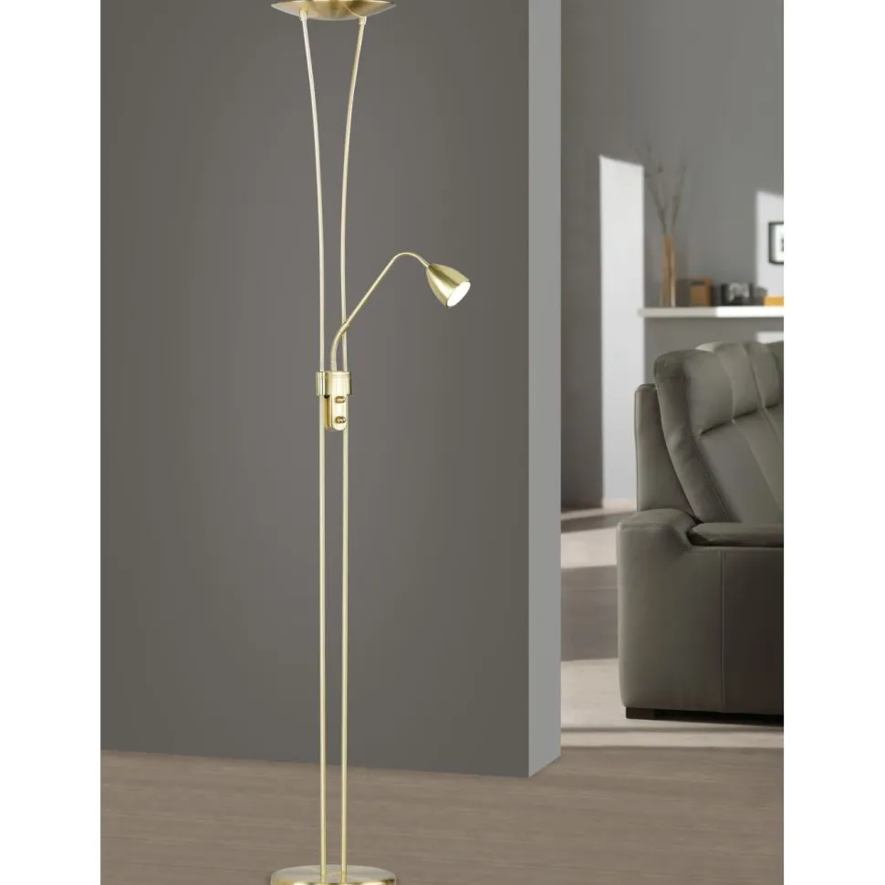 LED-lattiavalaisin Trio Arizona Ø 255x255x1800x400 mm mattamessinki uplighter