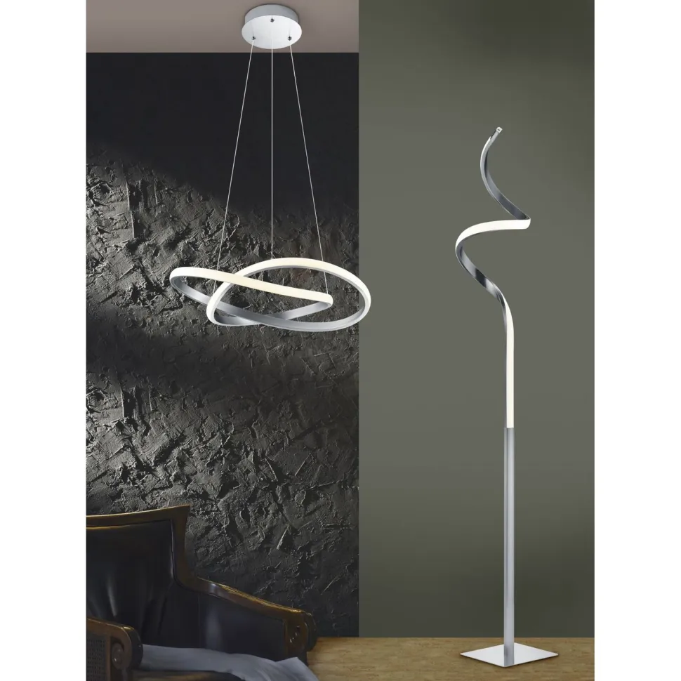 LED-lattiavalaisin Trio Course 1450x205x205 mm harjattu teräs