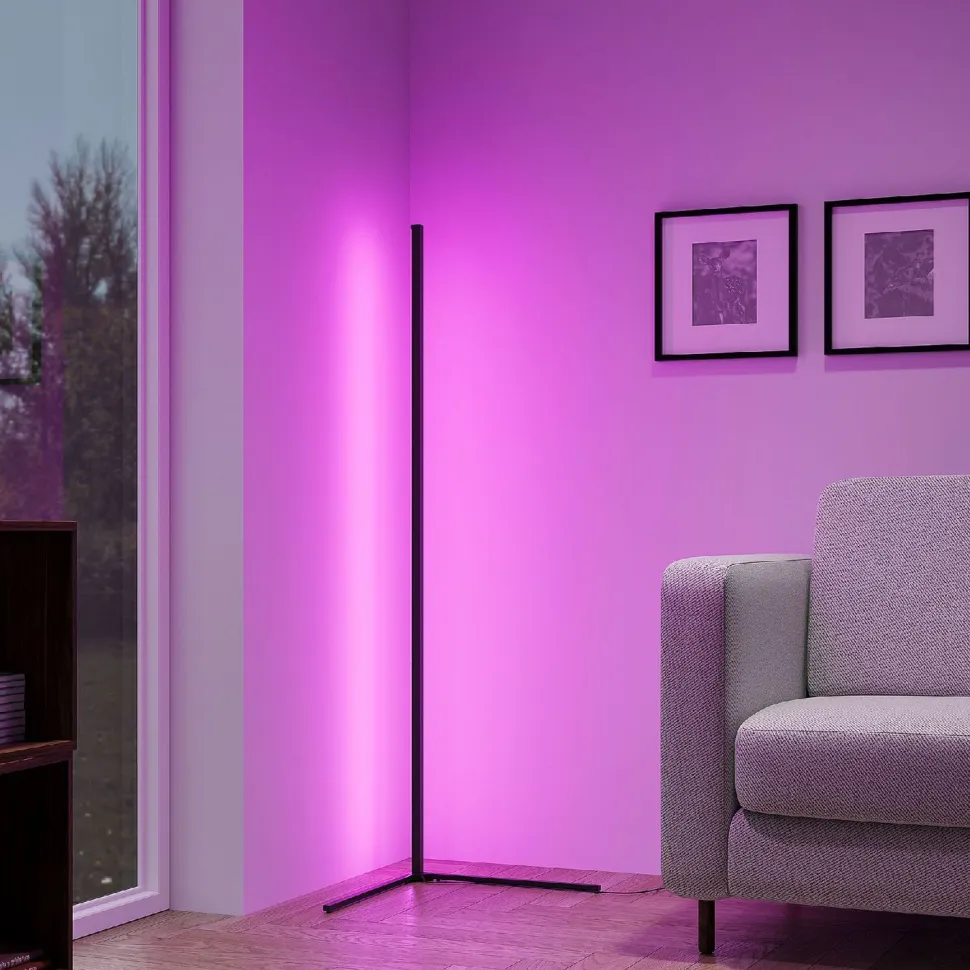 LED-lattiavalaisin Trio Level, musta, RGB