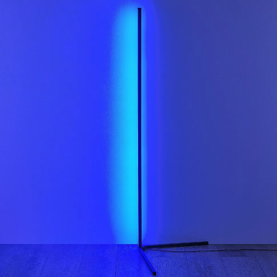 LED-lattiavalaisin Trio Level, musta, RGB