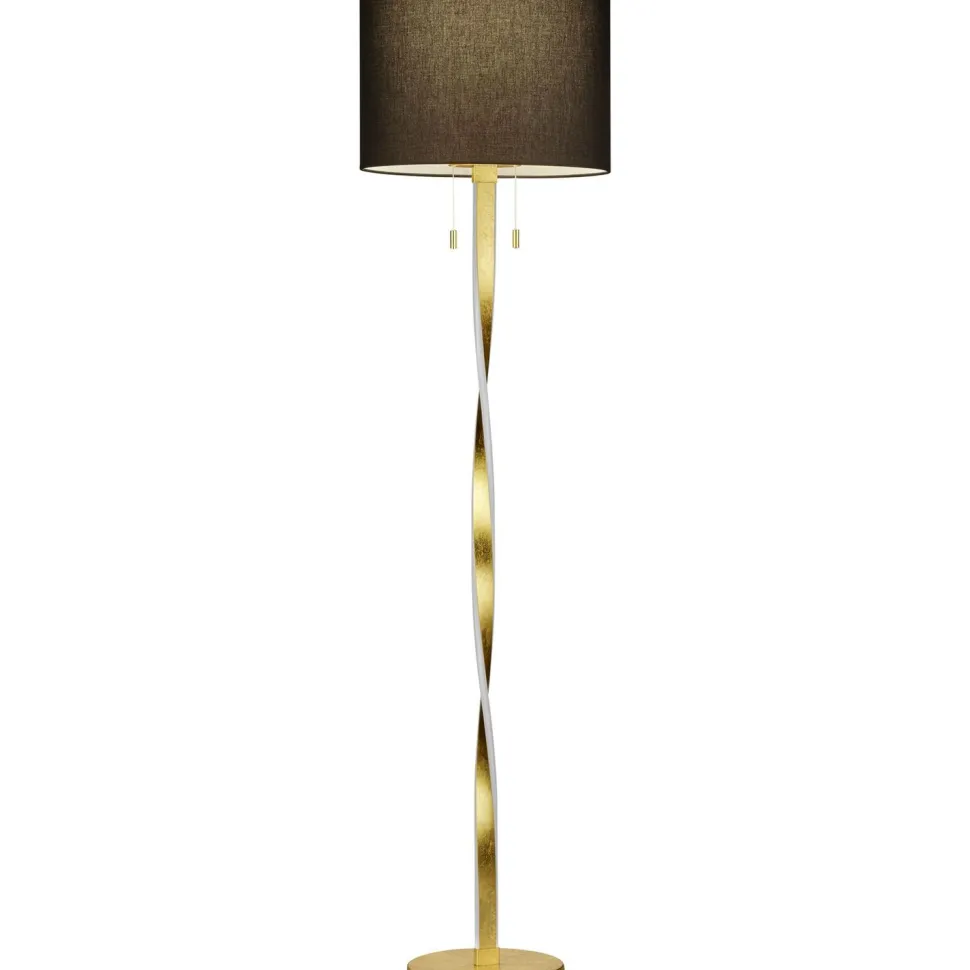 LED-lattiavalaisin Trio Nandor ø400x1605 mm kulta/musta