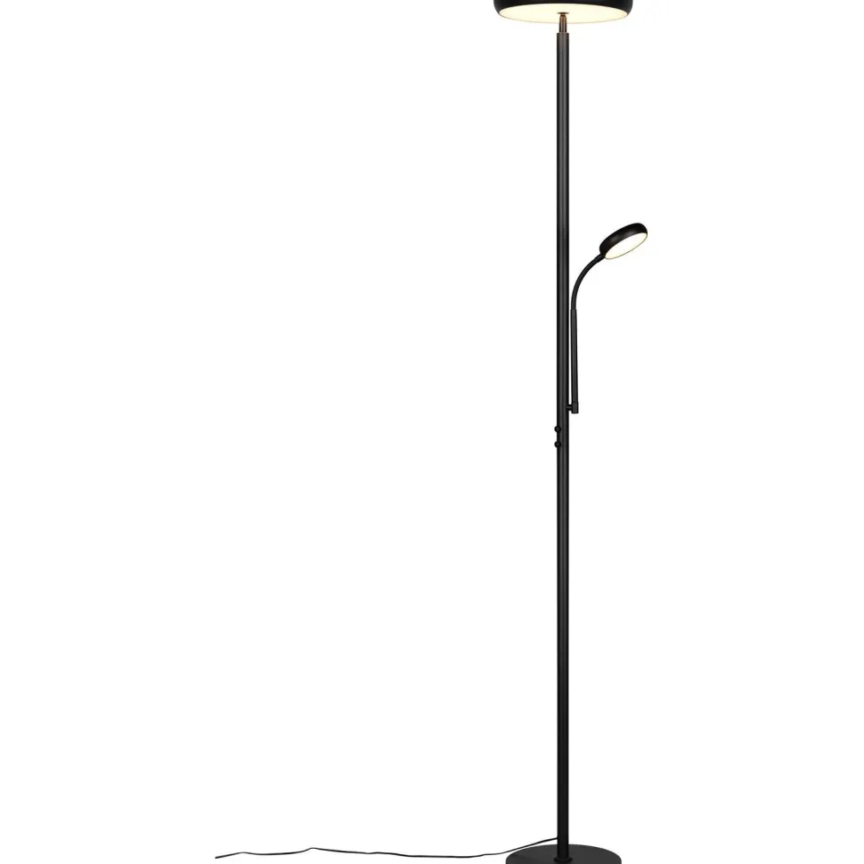LED-lattiavalaisin Trio Palermo, lukuvalolla, mattamusta