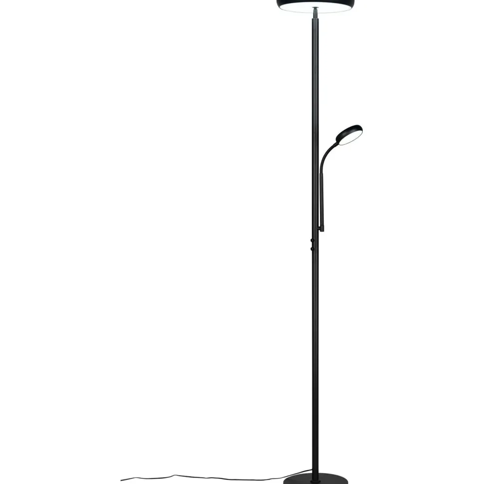 LED-lattiavalaisin Trio Palermo, lukuvalolla, mattamusta