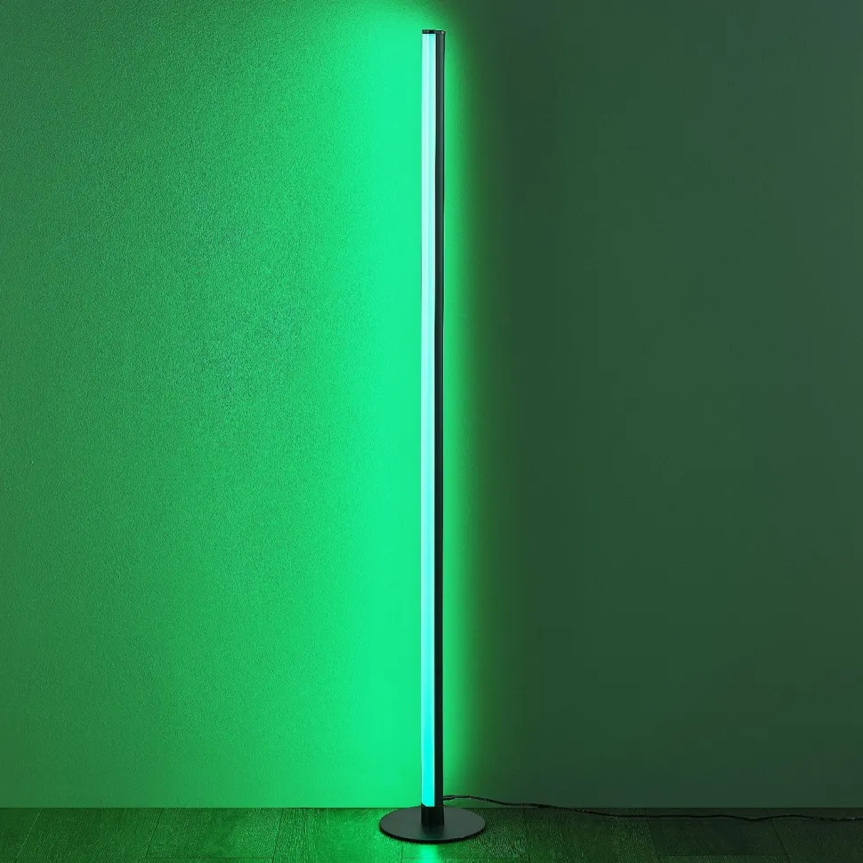 LED-lattiavalaisin Trio Tendo, musta, RGB