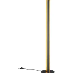 LED-lattiavalaisin Trio Texel Ø 250x1425 mm musta/kulta