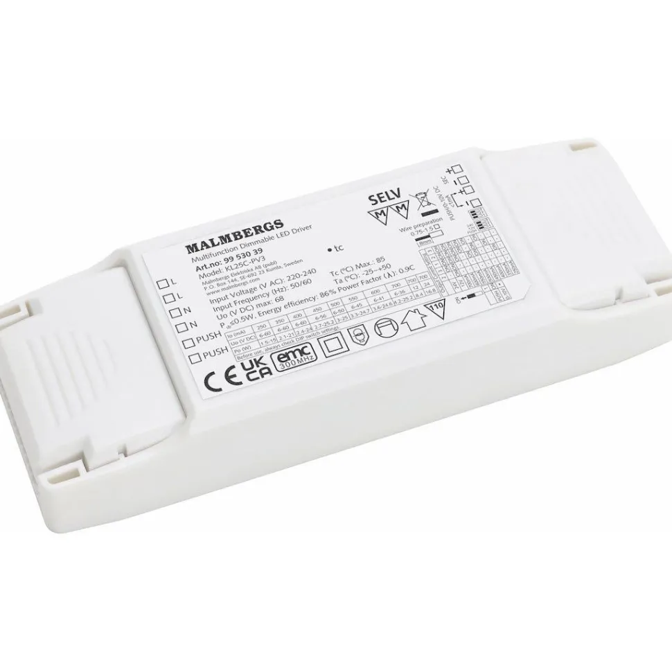 LED-liitäntälaite Malmbergs, DRI. PUSH/1-10 CC MAX 1x25W