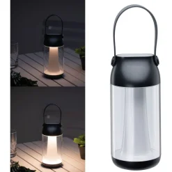 LED-lyhty Pulmann Cupulino, IP44, 3000K, USB-ladattava, himmennettävä