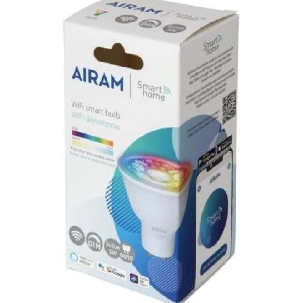 LED-älylamppu Airam SmartHome värivaihto GU10 2700-6500K