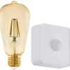 LED-Älylamppu aloituspakkaus Eglo connect.z ZigBee filamentti E27 ST64 500lm 4.9W liiketunnistin