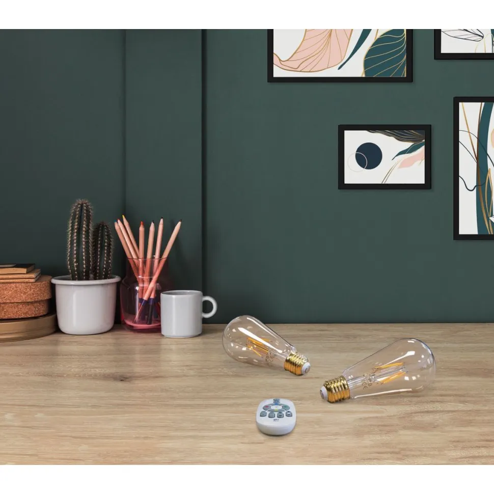 LED-Älylamppu aloituspakkaus Eglo connect.z ZigBee filamentti E27 ST64 500lm 4.9W 2kpl + kaukosäädin