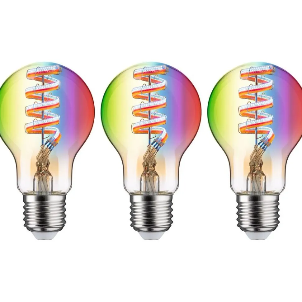 LED-älylamppu Paulmann Smart Home Zigbee 3.0 Pear, E27, 470lm, 6.3W, RGBW+, filamentti, himmennettävä, kulta, 3kpl