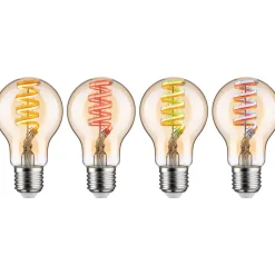 LED-älylamppu Paulmann Smart Home Zigbee 3.0 Pear, E27, 470lm, 6.3W, RGBW+, filamentti, himmennettävä, kulta, 3kpl