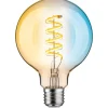 LED-älylamppu Paulmann Smart Home Zigbee 3.0 Globe, G95, E27, 600lm, 7.5W, filamentti, säädettävä värilämpötila, himmennettävä, kulta