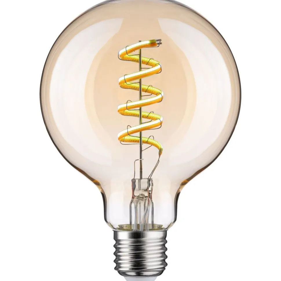 LED-älylamppu Paulmann Smart Home Zigbee 3.0 Globe, G95, E27, 600lm, 7.5W, filamentti, säädettävä värilämpötila, himmennettävä, kulta