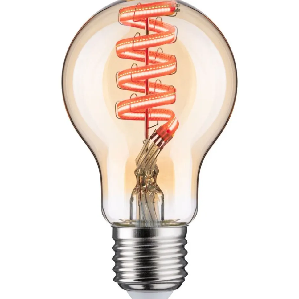 LED-älylamppu Paulmann Smart Home Zigbee 3.0 Pear, E27, 470lm, 6.3W, RGBW+, filamentti, himmennettävä, kulta