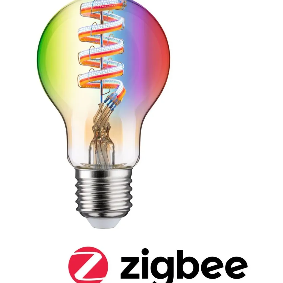 LED-älylamppu Paulmann Smart Home Zigbee 3.0 Pear, E27, 470lm, 6.3W, RGBW+, filamentti, himmennettävä, kulta