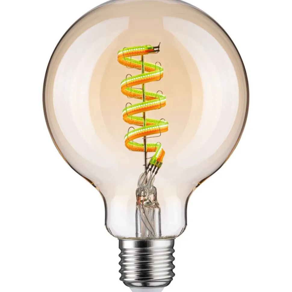 LED-älylamppu Paulmann Smart Home Zigbee 3.0 Globe, G95, E27, 470lm, 6.3W, RGBW+, filamentti, himmennettävä, kulta