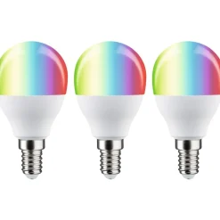 LED-älylamppu Paulmann Smart Home Zigbee 3.0 Drop, E14, 470lm, 5W, RGBW+, himmennettävä, matta, 3kpl