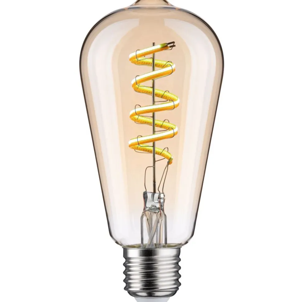 LED-älylamppu Paulmann Smart Home Zigbee 3.0, ST64, E27, 600lm, 7.5W, filamentti, säädettävä värilämpötila, himmennettävä, kulta