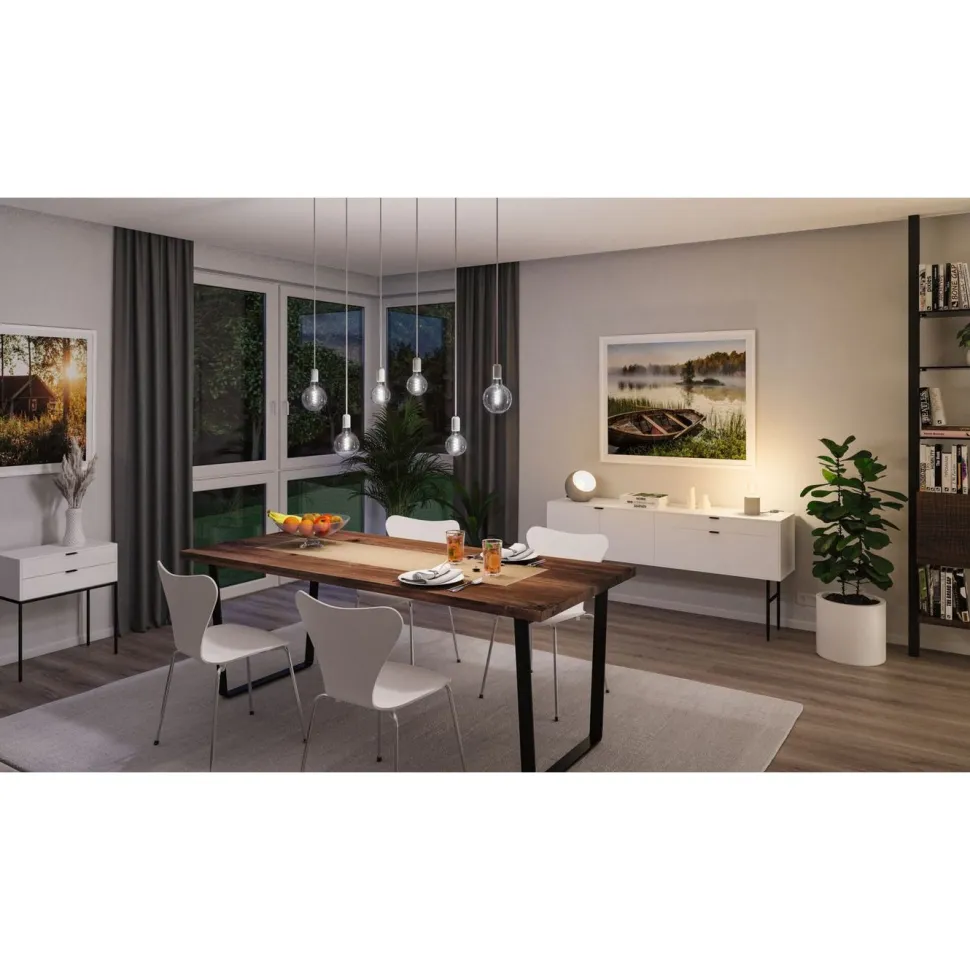 LED-älylamppu Paulmann Smart Home Zigbee 3.0 Pear, E27, 600lm, 7.5W, filamentti, säädettävä värilämpötila, himmennettävä, kulta