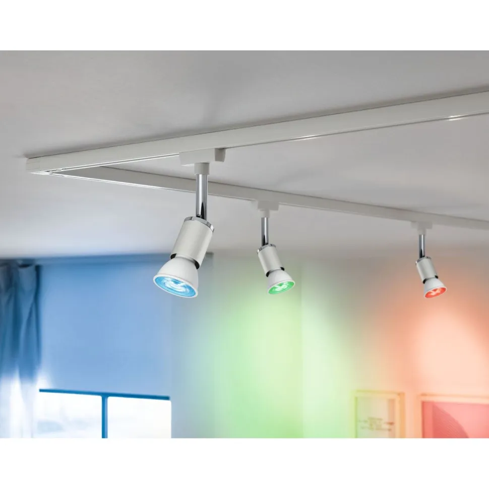 LED-älylamppu Paulmann Smart Home Zigbee 3.0 Reflector, GU10, 350lm, 4.8W, RGBW+, himmennettävä, mattakromi