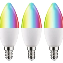 LED-älylamppu Paulmann Smart Home Zigbee 3.0 Candle, E14, 470lm, 5W, RGBW+, himmennettävä, matta, 3kpl
