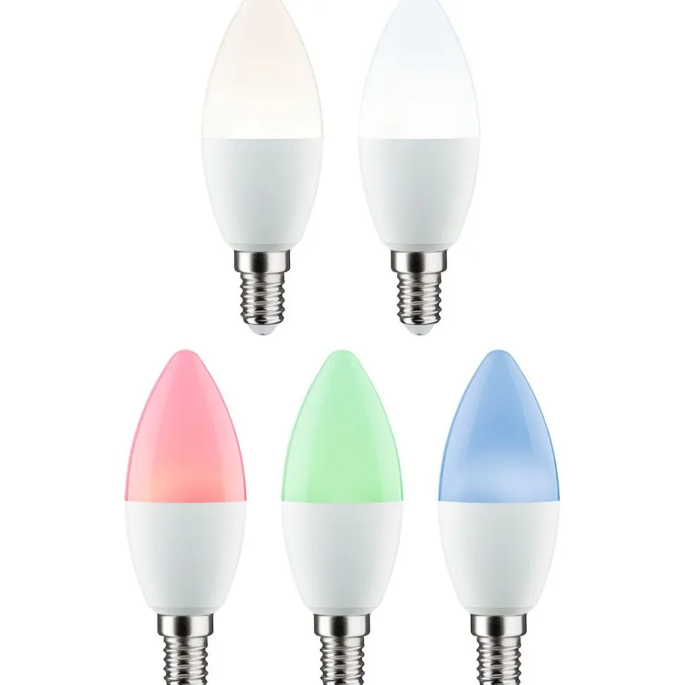 LED-älylamppu Paulmann Smart Home Zigbee 3.0 Candle, E14, 470lm, 5W, RGBW+, himmennettävä, matta, 3kpl