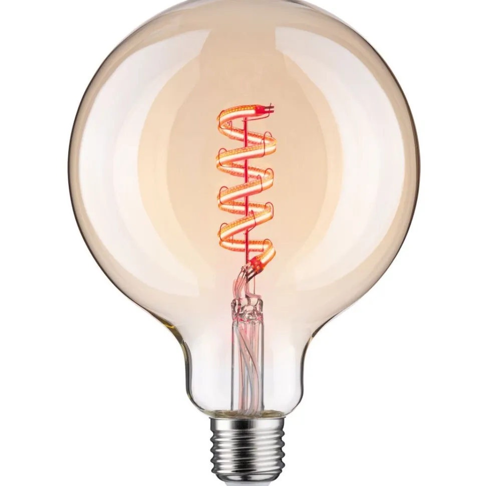 LED-älylamppu Paulmann Smart Home Zigbee 3.0 Globe, G125, E27, 470lm, 6.3W, RGBW+, filamentti, himmennettävä, kulta