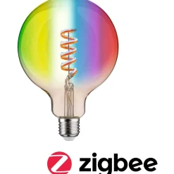 LED-älylamppu Paulmann Smart Home Zigbee 3.0 Globe, G125, E27, 470lm, 6.3W, RGBW+, filamentti, himmennettävä, kulta