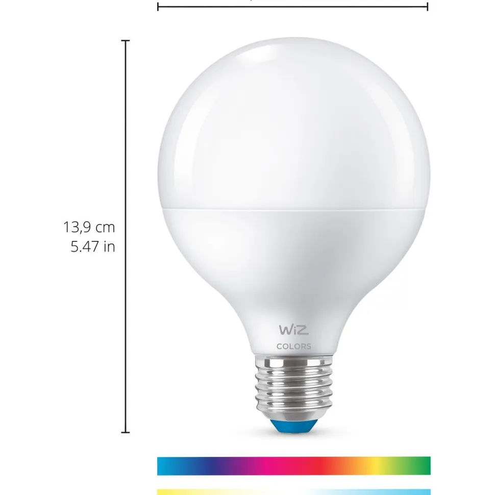 LED-älylamppu WiZ G95 Color Wi-Fi 11W E27 pallo