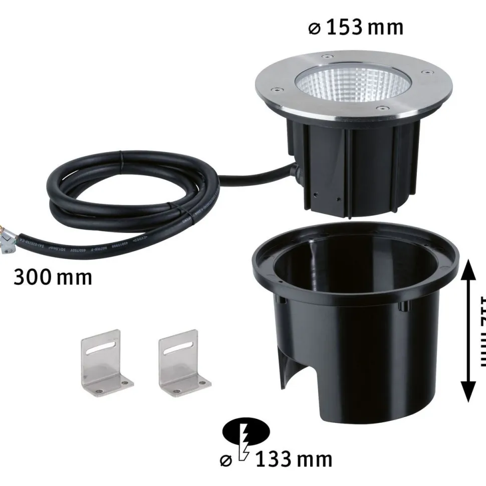 LED-maavalaisin Paulmann Durea, IP67, 15.3cm, 3000K, 75°, rst