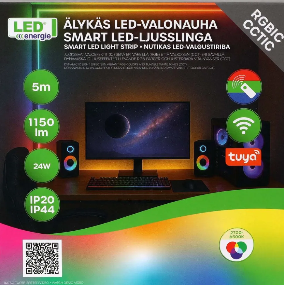LED-nauha Led Energie, LED RGBIC+CCTIC 5M Wifi