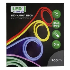 LED-nauha LED Energie Neon RGB+WW 5 m 7 W/m IP44/IP65 500 lm kaukosäädin