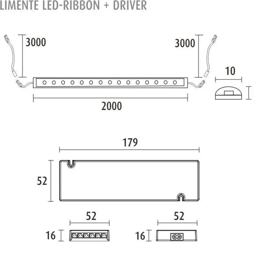 LED-nauha Limente 2 m IP20/IP44 24V 4000K + virtalähde
