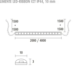 LED-nauha Limente LED-Ribbon 20 CCT LUX IP44 2700-6000K 24V 2m