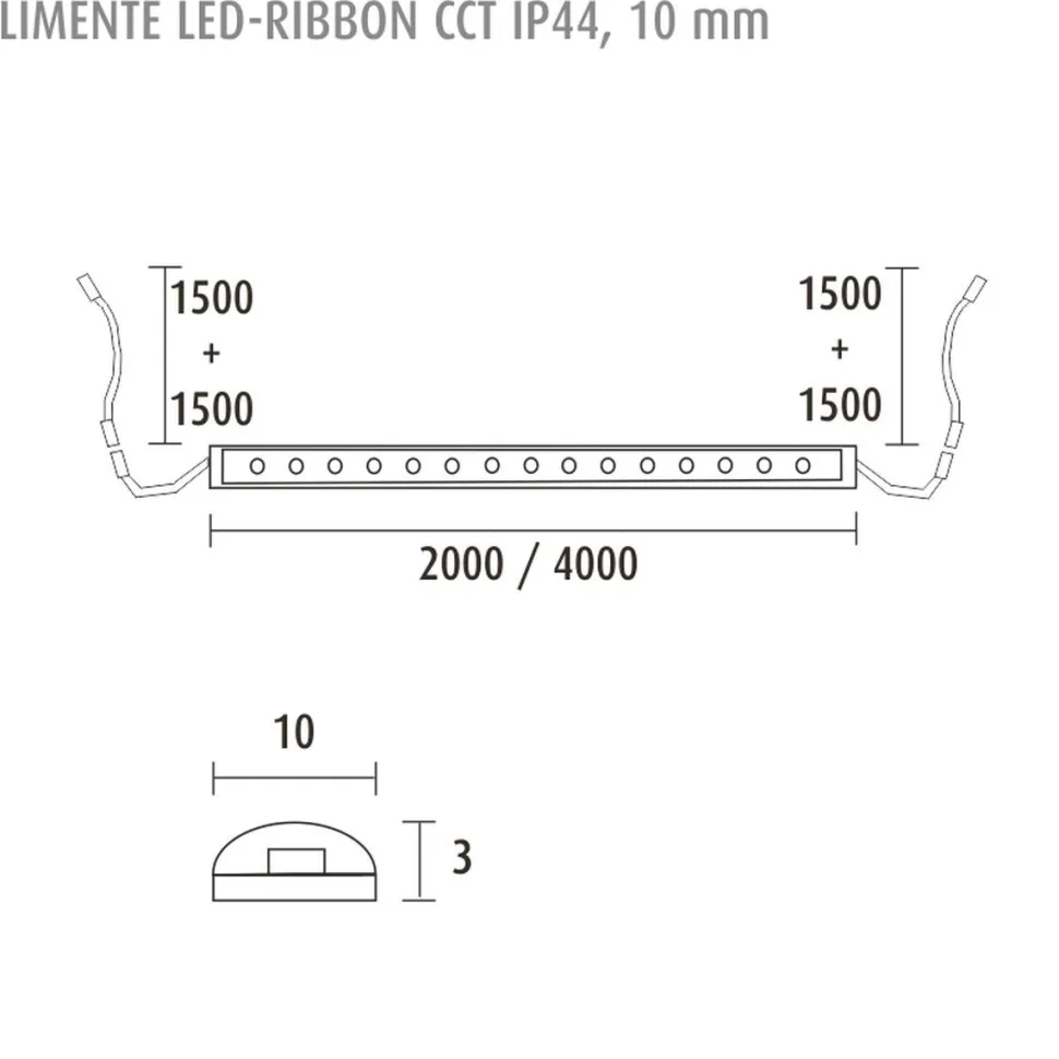 LED-nauha Limente LED-Ribbon 20 CCT LUX IP44 2700-6000K 24V 2m