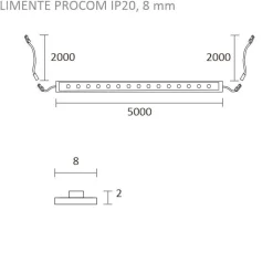 LED-nauha Limente Pro Com, 5m, IP20, 4000K, 24V