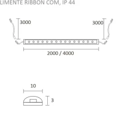 LED-nauha Limente Ribbon 20 COM, 2m, IP44, 3000K, 24V