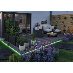 LED-nauha Paulmann Solar aurinkokenno IP44 RGB kaukosäädin, eri pituuksia