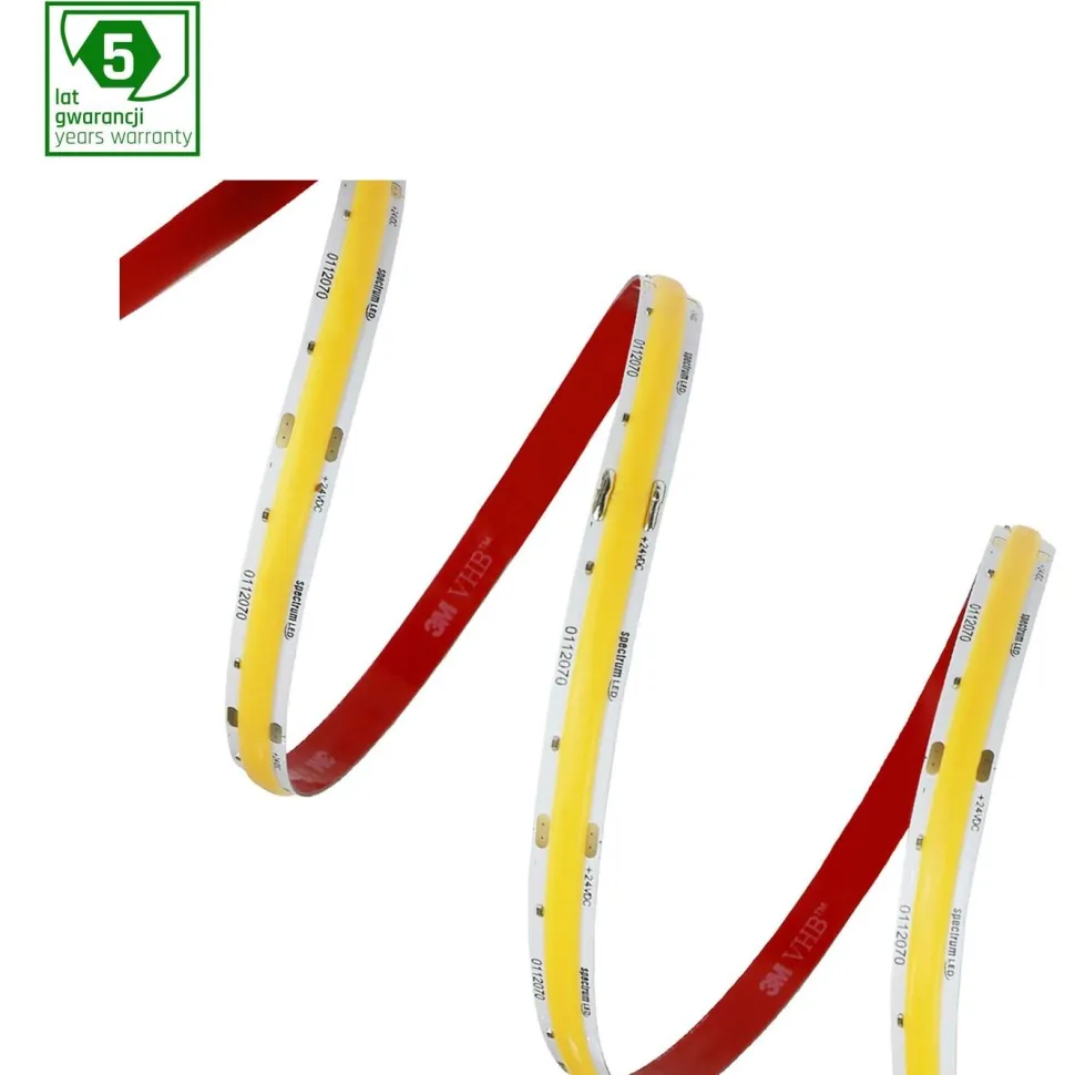 LED-nauha Spectrum 24V 55W 3000K IP20 ilman silikonia, 5m