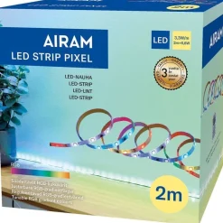 LED-nauha Airam Led Strip Pixel RGB, 24V, IP20, kaukosäätimellä, 2m
