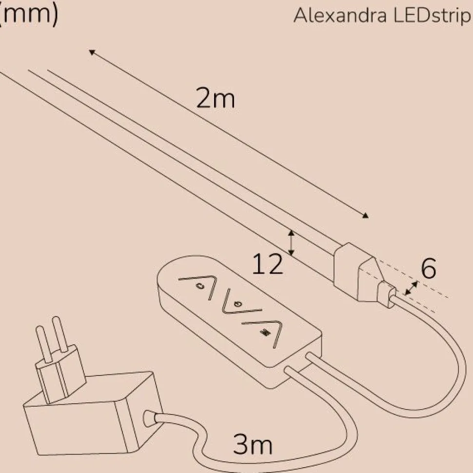 LED-nauha Llitt Alexandra KIT, RGBIC Neon Smart, IP65, 2m窶銀銀