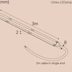 LED-nauha Llitt Ulrika, COB, IP20,窶銀銀