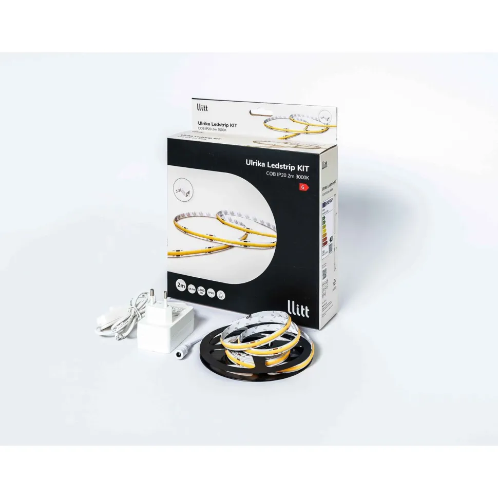 LED-nauha Llitt Ulrika KIT, COB, IP20, 3000K, 2m 窶銀銀