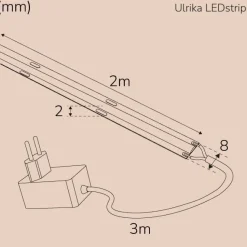 LED-nauha Llitt Ulrika KIT, COB, IP20, 3000K, 2m 窶銀銀