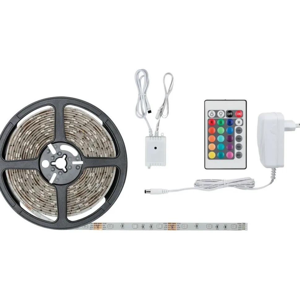 LED-Nauhasetti muuntaja + kaukosäädin Paulmann SimpLED Stripe Set 5m katkaistava RGB