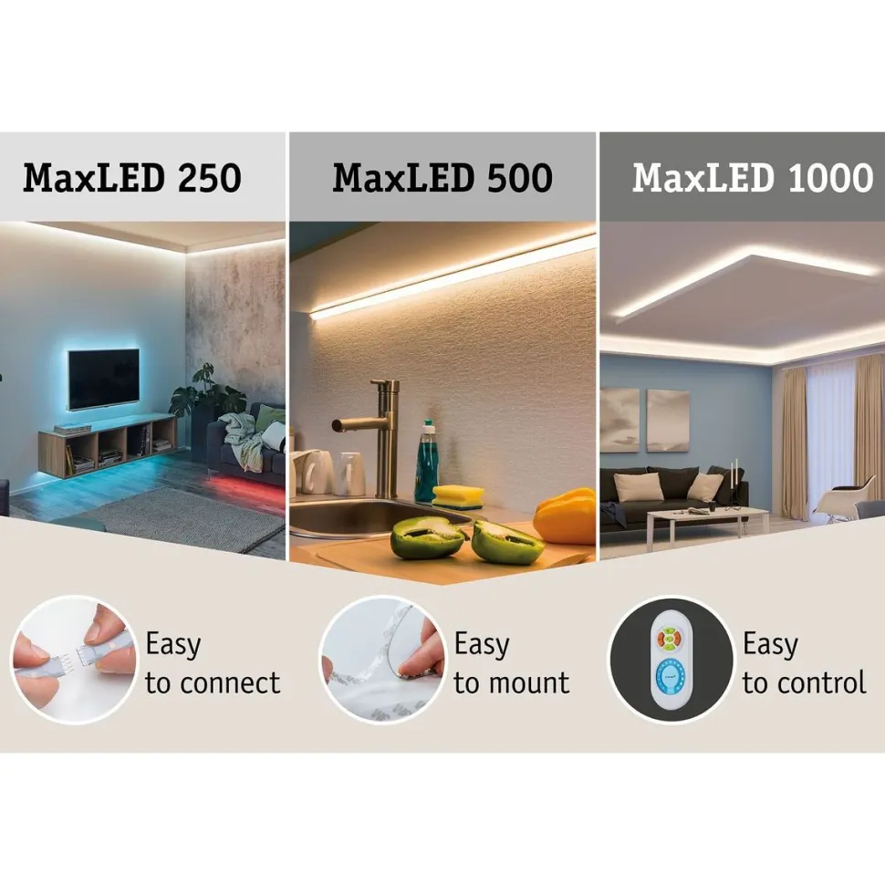LED-Nauhasetti muuntaja + kaukosäädin Paulmann Max Basic Set 3m RGBW muovi
