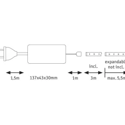 LED-Nauhasetti muuntajalla Paulmann Max 500 Basic Set 3m 2700K muovi