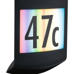 LED-numerovalaisin liike- ja hämärätunnistimella Paulmann Padea, Smart Home Zigbee 3.0, RGBW+, IP44, antrasiitti