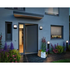 LED-numerovalaisin liike- ja hämärätunnistimella Paulmann Padea, Smart Home Zigbee 3.0, RGBW+, IP44, antrasiitti